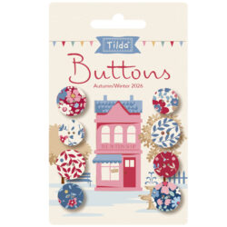 Tilda Village Life Buttons Winter 4 pcs 0,55 in ( 14 mm) & 4 pcs 0,63 in ( 16mm) Oct. 2026