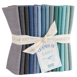 Tilda Chambray Fat Quarter Bundle 14 fabrics, 21 x 19 in Teal/Blue/Grey Feb. 2027