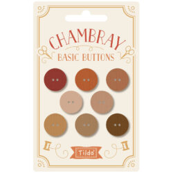 Tilda Chambray Buttons 0,63 in (16mm) 8 pcs Rust/Terracotta/Brown Feb. 2027